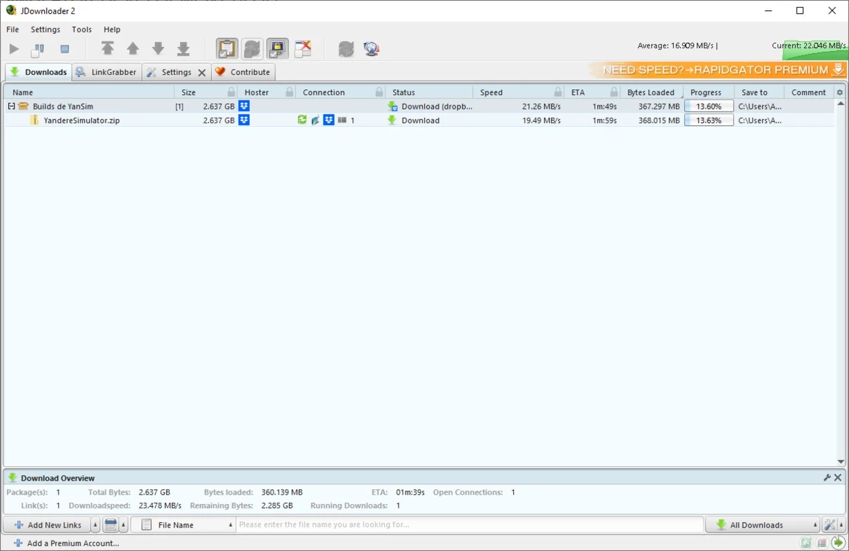 JDownloader — 스크린샷 1