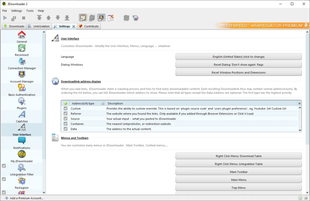 JDownloader — 스크린샷 2